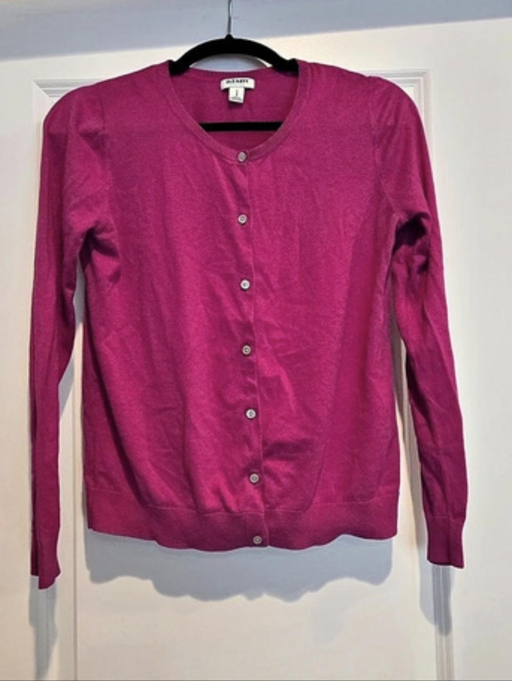 Old Navy Crew-Neck Button-Front Cardigan Pink